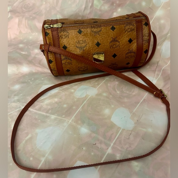 Authentic Preloved Vintage Leather MCM Barrel Monogram Crossbody Bag in Germany - Picture 1 of 9